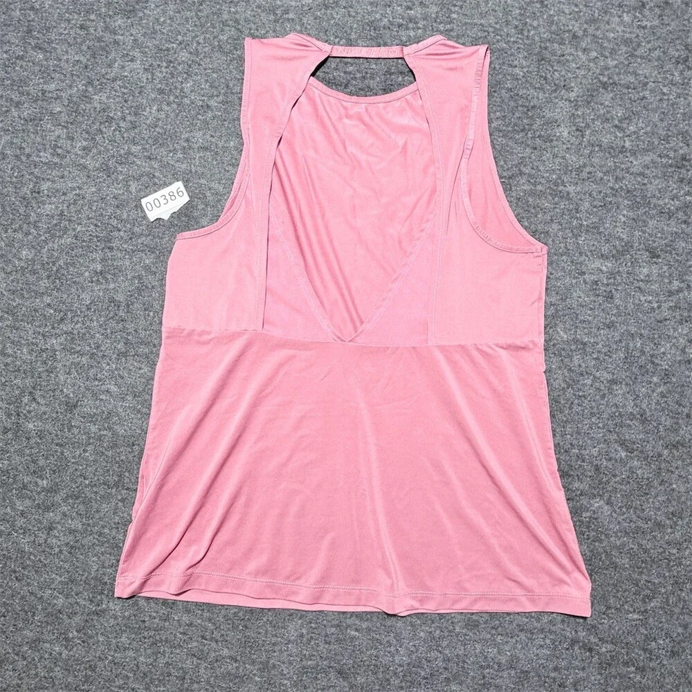 Nike Pro Dri-FIT Tank Top Womens Size M Pink Reflective Logo Sleeveless